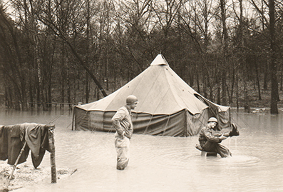 Flooded camp