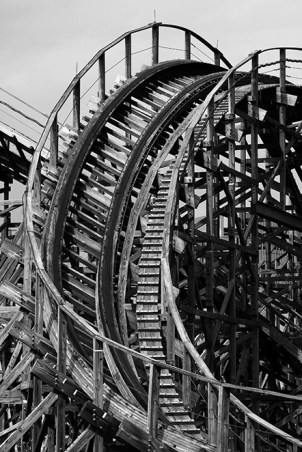 Wooden roller coaster
